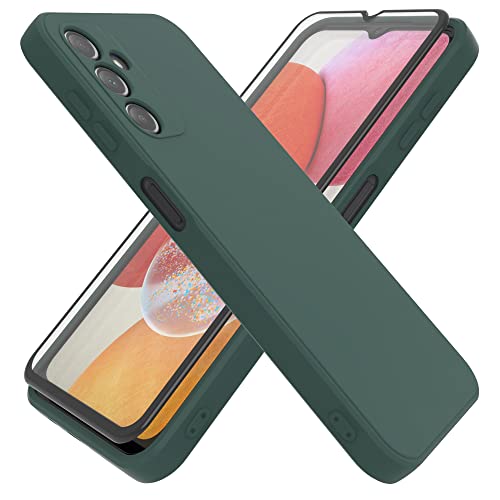 HHUIWIND Hülle Kompatibel mit Samsung Galaxy A14 4G / 5G mit 9D Schutzfolie,Handyhülle Liquid Silikon TPU Case für Samsung Galaxy A14 4G / 5G - Dunkelgrün von HHUIWIND