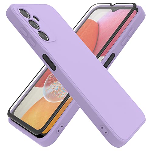 HHUIWIND Hülle Kompatibel mit Samsung Galaxy A14 4G / 5G mit 9D Schutzfolie,Handyhülle Liquid Silikon TPU Case für Samsung Galaxy A14 4G / 5G - Lila von HHUIWIND