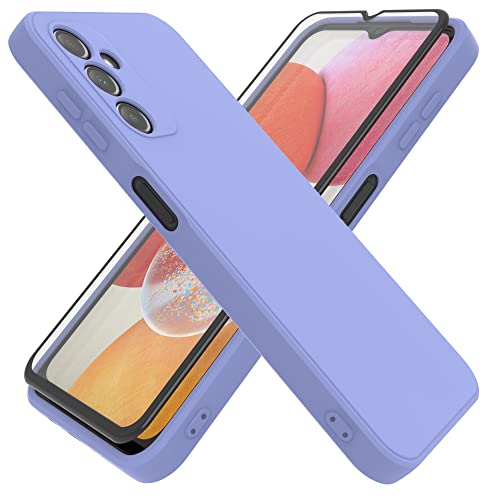 HHUIWIND Hülle Kompatibel mit Samsung Galaxy A14 4G / 5G mit 9D Schutzfolie,Handyhülle Liquid Silikon TPU Case für Samsung Galaxy A14 4G / 5G - Violett von HHUIWIND