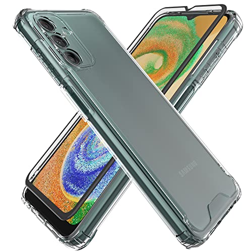 HHUIWIND Hülle für Samsung Galaxy A04s / A13 5G mit Schutzfolie,Stoßfeste Silikon TPU Bumper und PC Hardcase rutschfest Vergilbungsresistent Handyhülle - Transparent von HHUIWIND