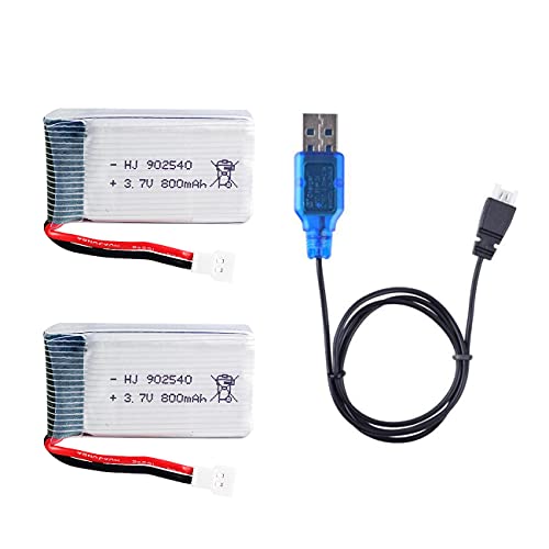 2 Stück 3,7 V 800 mAh 20C 902540 Wiederaufladbare Lipo Akku mit USB-Ladegerät für Syma X5 X5C X5SW X5SC Hengqi 905 Cheerson CX-30 Skytech M68 RC Quadcopter Drohne Ersatzteile 2 Stück 3,7 V 800 mAh 20C 902540 Wiederaufladbare Lipo Akku mit USB-Ladegerät für Syma X5 X5C X5SW X5SC Hengqi 905 Cheerson CX-30 Skytech M68 RC Quadcopter Drohne Ersatzteile von HHZ