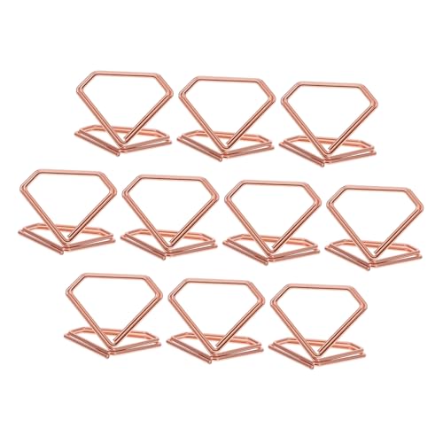 HIAKDOFT 10 Stück Metalltischregal Tischbildhalter dreieckiger Notizclip süße Büroklammern einfache Papierklammern Papierclips Tabellennummer steht Notizhalter aus Metall Roségold HIAKDOFT 10 Stück Metalltischregal Tischbildhalter dreieckiger Notizclip süße Büroklammern einfache Papierklammern Papierclips Tabellennummer steht Notizhalter aus Metall Roségold von HIAKDOFT