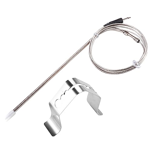 HIAKDOFT 1Satz Fleischtemperatursonde mit Halter für Grill und Bbq Hochtemperaturbeständig Langlebig zu Bedienen für Smoker und Präzise Temperaturmessung von HIAKDOFT