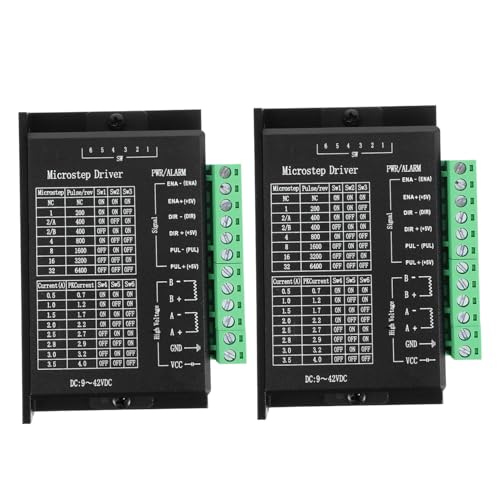HIAKDOFT 2 Stück Kraftfahrer automatisierungstechnik cnc steuerung schrittmotor controller schrittmotor treiber Schrittmotorantrieb Stepper-Controller Schrittmotortreibermodul Plastik Black von HIAKDOFT