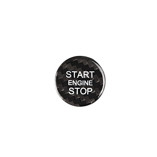 HIBEYO Auto Start-Stopp-Knopf Aufkleber passt für Audi A4L A5 A6L Q3 Q5 A7 Q7 Q5L Motor Zündschalter Taster Zubehör Abdeckung Innenblenden Dekorationen One Button Starttaste Kohlefaser-Schwarz von HIBEYO