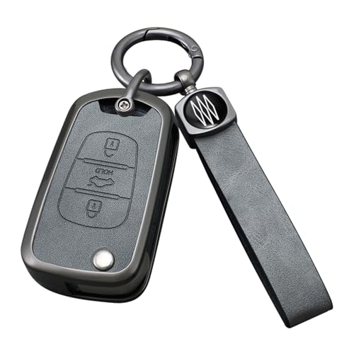 HIBEYO Autoschlüssel hülle Passt für Hyundai I20 I30 IX35 I35 Accent Solaris Elantra IX20 Remote Schutzhülle Passt für Kia Picanto K5 K2 Rio 3 Sportage Schlüsselhülle Schlüsselbox Schlüsselanhänger-A von HIBEYO