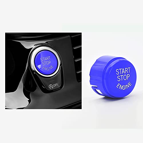 HIBEYO Car Start Stop Button ABS Cover Fits BMW 5 Series 6 Series 7 Series F01 F02 F10 F11 F12 Engine Ignition Switch Button Cover Inner Bezel Decorations One Button Start Button Accessories Blue von HIBEYO