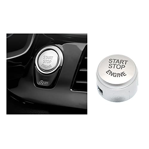 HIBEYO Car Start Stop Button ABS Cover Fits BMW 5 Series 6 Series 7 Series F01 F02 F10 F11 F12 Engine Ignition Switch Button Cover Inner Bezel Decorations One Button Start Button Accessories Silver von HIBEYO