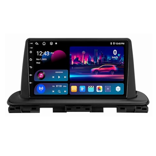 Android 14 2 Din Autoradio Stereo für Kia Cerato 4 IV 2018-2021 9 Zoll Touchscreen Autoradio Autozubehör Multimedia Video Player Unterstützung Wifi FM Bluetooth Lenkradsteuerung (P18 8Core 6+128G) von HIBIYA
