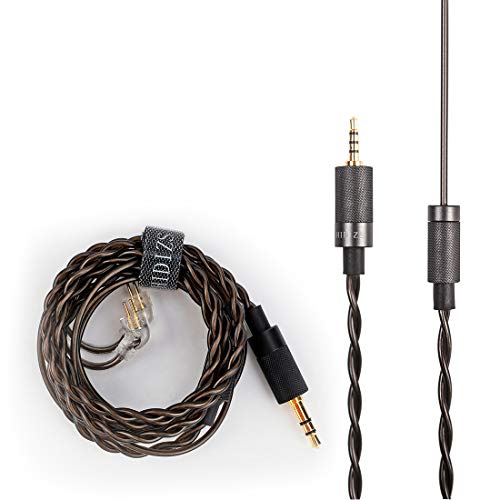HIDIZS BL2.5 abnehmbares symmetrisches Kopfhörerkabel, 2.5 mm Stecker, Ersatz-Kopfhörer, Audiokabel, 2-polig, 0.78 mm IEM-Kabel für MS4 MS2 MS1 KZ ES4 ZSR ZST ZSR ED16 ZS10 TFZ TRN (2 0.5 mm von HIDIZS