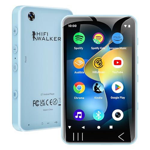 G7 MP3 Player with Camera and Speaker, 4 Inch Touchscreen Android 13 MP3 Player, Bluetooth WiFi Music Player with Spotify, Pandora, 2000mAh, Expandable Storage up to 128GB - Blue G7 MP3 Player with Camera and Speaker, 4 Inch Touchscreen Android 13 MP3 Player, Bluetooth WiFi Music Player with Spotify, Pandora, 2000mAh, Expandable Storage up to 128GB - Blue von HIFI WALKER