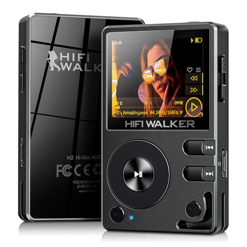 HIFI WALKER H2 128GB MP3 Player mit Bluetooth5.2, DSD DAC Hi-Res FLAC Player Verlustfreier Musikplayer, Tragbarer Digitaler Audioplayer mit 128GB Speiche, erweiterbarem Speicher auf bis zu 256GB von HIFI WALKER