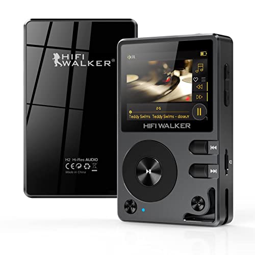 HIFI WALKER H2 MP3 Player mit Bluetooth, DSD DAC Hi-Res FLAC Player Verlustfreier Musikplayer, Tragbarer Digitaler Audioplayer mit 64GB Speiche, erweiterbarem Speicher auf bis zu 256 GB von HIFI WALKER