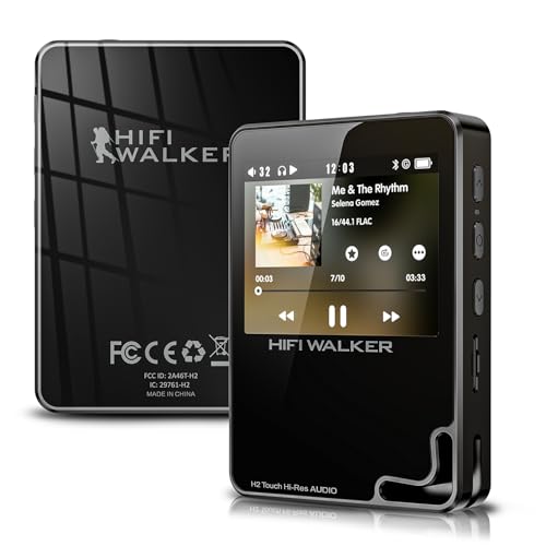 HIFI WALKER H2 Touch MP3 Player Bluetooth mit 2,4-Zoll-Touchscreen, DSD DAC HiFi Verlustfreier Sound, Tragbarer Audioplayer mit E-Book und Aufnahmefunktion, 64GB Speicherkarte, erweiterbar auf 512GB von HIFI WALKER