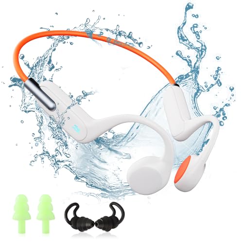 HIFI WALKER Knochenschall Kopfhörer IPX8 wasserdichte Schwimmen Kopfhörer Open-Ear Bluetooth 5.3 Sportkopfhörer mit Mikrofon und 32GB MP3, Laufen, Schwimmen von HIFI WALKER
