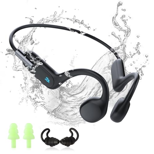 HIFI WALKER Knochenschall Kopfhörer IPX8 wasserdichte Schwimmen Kopfhörer Open-Ear Bluetooth 5.3 Sportkopfhörer mit Mikrofon und 32GB MP3, Laufen, Schwimmen, Schwarz HIFI WALKER Knochenschall Kopfhörer IPX8 wasserdichte Schwimmen Kopfhörer Open-Ear Bluetooth 5.3 Sportkopfhörer mit Mikrofon und 32GB MP3, Laufen, Schwimmen, Schwarz von HIFI WALKER