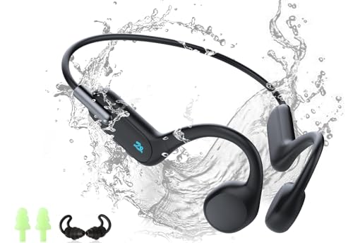 HIFI WALKER Kopfhörer Schwimmen, Knochenschall Kopfhörer Bluetooth 5.3, Unterwasser-MP3-Player mit 32GB Speicher, Sport kabellose Kopfhörer Open Ear für Laufen, Radfahren von HIFI WALKER