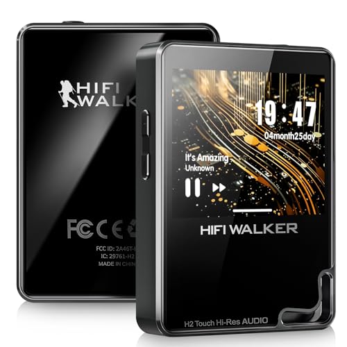 HIFI WALKER MP3 Player mit Bluetooth 5.2, 128 GB MP3-Player Touchscreen, DAC HiFi für verlustfreien Sound – Hochauflösender digitaler Audio-Musikplayer unterstützt DSD und bis zu 512 GB (erweiterbar) von HIFI WALKER
