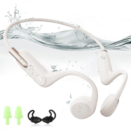 HIFI WALKER T10 Air, Knochenschall Kopfhörer Bluetooth 5.3, IPX8 wasserdichte Kopfhörer Schwimmen Open Ear Sportkopfhörer, Unterwasser 32GB MP3 Player für Schwimmen Radfahrer Laufen von HIFI WALKER