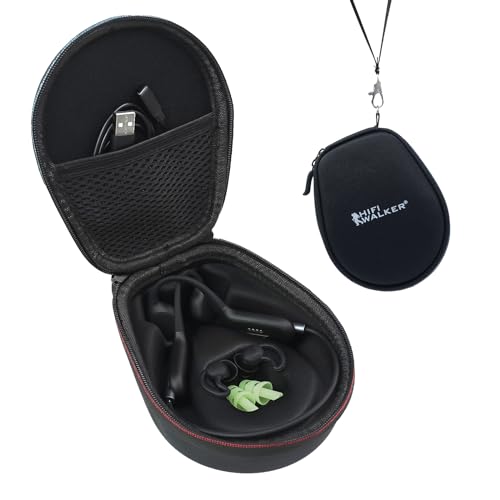Kopfhörer-Hülle, kompatibel mit Shokz OpenRun Mini, Air, OpenRun Pro, OpenRun, OpenComm, OpenMove, HIFI WALKER T10 Air, Ersatz-Hartschalen-Reisetasche mit Kabelaufbewahrung (nur Hülle) (schwarz) von HIFI WALKER