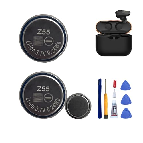 2PCS HIGHAKKU Ersatzakku Z55 kompatibel mit So-ny WF-1000XM3 WF-1000X WF-XB700 WF-SP700N WF-SP900 Wireless Earphones Bluetooth Headphones Battery Series von HIGHAKKU