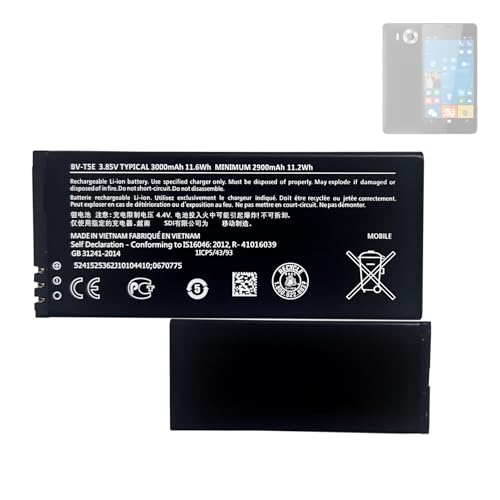 HIGHAKKU Ersatzakku BV-T5E kompatibel mit Microsoft/Nokia Lumia 950, 940, RM-110, 950 Dual SIM, 940 XL Handy Smartphone Telefon HIGHAKKU Ersatzakku BV-T5E kompatibel mit Microsoft/Nokia Lumia 950, 940, RM-110, 950 Dual SIM, 940 XL Handy Smartphone Telefon von HIGHAKKU