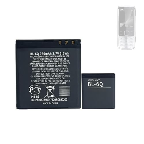 HIGHAKKU Ersatzakku Batterie BL-6Q kompatibel mit No-kia 6700 Classic/No-kia 6700 Illuvial HIGHAKKU Ersatzakku Batterie BL-6Q kompatibel mit No-kia 6700 Classic/No-kia 6700 Illuvial von HIGHAKKU