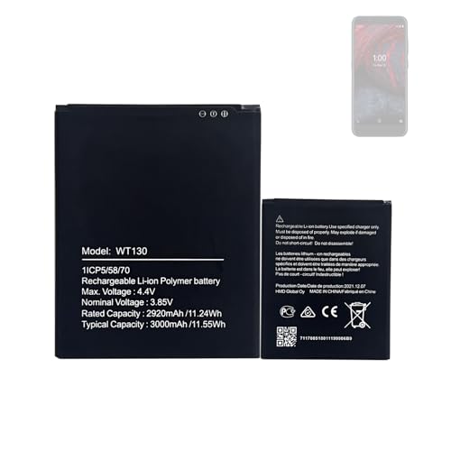 HIGHAKKU Ersatzakku Batterie WT130 kompatibel mit Cricket No-kia C2 Tennen TA-1226 & Tava TA-1218 & No-kia 1.3 TA-1216, TA-1205 Mobile Phone HIGHAKKU Ersatzakku Batterie WT130 kompatibel mit Cricket No-kia C2 Tennen TA-1226 & Tava TA-1218 & No-kia 1.3 TA-1216, TA-1205 Mobile Phone von HIGHAKKU