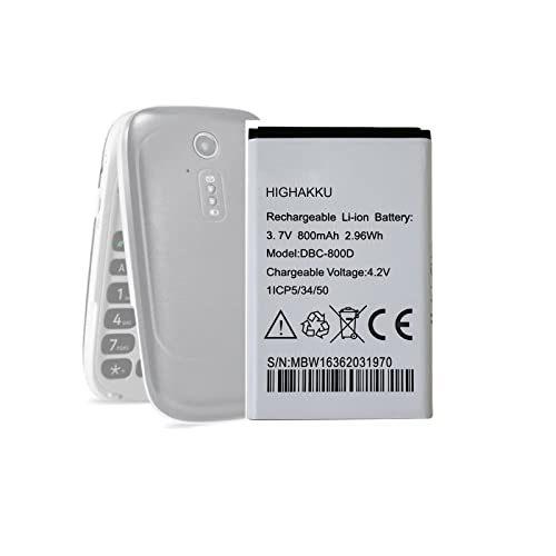 HIGHAKKU Ersatzakku Batterie kompatibel mit Doro Phone Easy 5030 6520 6050 6526 6030 6620 5516 6530 6051 6531 500, 506-5010, 515151515.5.5. 03X DBC-800A/B/D DBP-800B, XYP1110007704 von HIGHAKKU