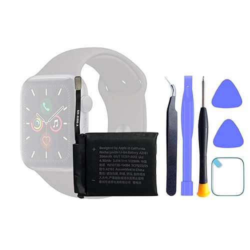 HIGHAKKU Smartwatch Ersatzakku Batterie A2181 Kompatibel mit Apple Watch iWatch Series 5 5th Generation 44mm (GPS+Cellular/GPS) & SE 44mm with Tools von HIGHAKKU
