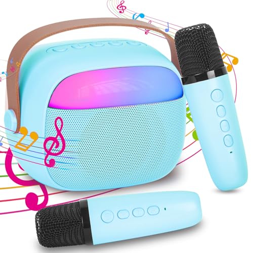 Karaoke Maschine Kinder mit 2 Drahtlosen Mikrofonen, Tragbares Bluetooth KTV Anlage, Lautsprecher mit Stimme wechselnde Effekte & LED-Lichter Jungen Mädchen Geschenke Heimparty Karaoke Maschine Kinder mit 2 Drahtlosen Mikrofonen, Tragbares Bluetooth KTV Anlage, Lautsprecher mit Stimme wechselnde Effekte & LED-Lichter Jungen Mädchen Geschenke Heimparty von HIGSPE