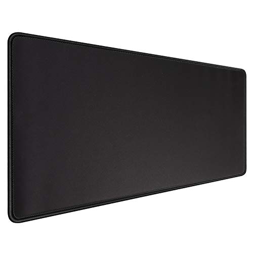 HIHUHEN Gaming-Mauspad für Schreibtisch, Büro, groß, 800 x 300 x 3 mm, komfortables Mauspad mit glatter Stoffoberfläche verbesserte Präzision und Geschwindigkeit (80x30 Black) von HIHUHEN