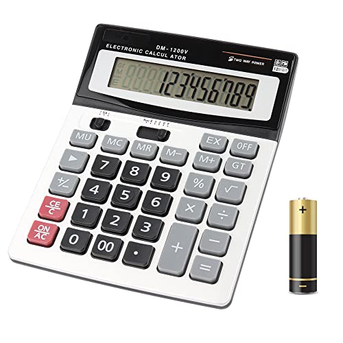 HIHUHEN Taschenrechner, Geschäft Standard-Taschenrechner Dual-Power (Solar und Batterie) Tischrechner (1 x Calculator) von HIHUHEN