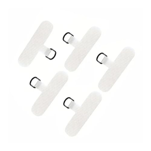 HIKOO DAILY 1/3/5 Stück Handy-Schutzhülle mit T-förmigem Band, Platte, Handyhülle, geflochtenes Umhängeband, Zubehör, Webkarte (Weiß, 5 Stück) von HIKOO DAILY