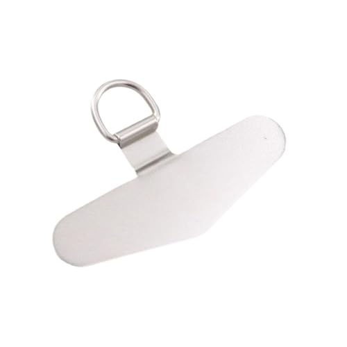 HIKOO DAILY 5 – 1 x Edelstahl-Handy-Schlüsselband-Pad, universal, ultradünn, zum Aufhängen, Kordel-Clips, Ersatz-Metalldichtungspad (3 Stück, silberfarben) von HIKOO DAILY