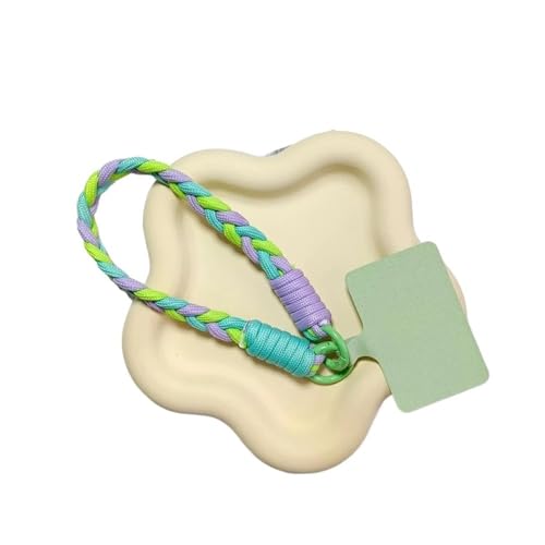 HIKOO DAILY Buntes handgewebtes Umhängeband, niedlicher modischer Schlüsselanhänger, Bonbonfarben, kurze Kette, Geschenke (A4) von HIKOO DAILY