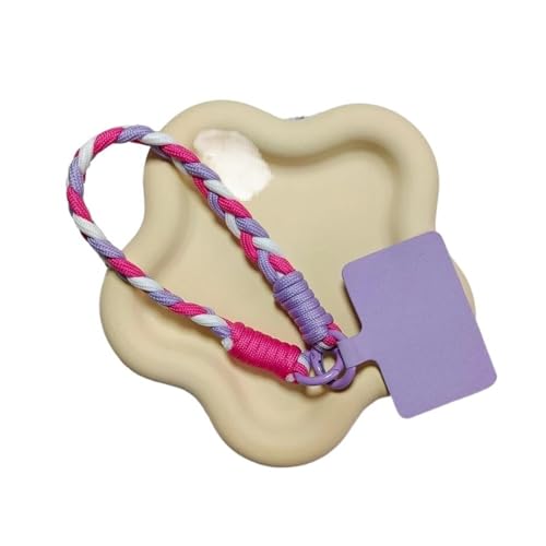 HIKOO DAILY Buntes handgewebtes Umhängeband, niedlicher modischer Schlüsselanhänger, Bonbonfarben, kurze Kette, Geschenke (A6) von HIKOO DAILY