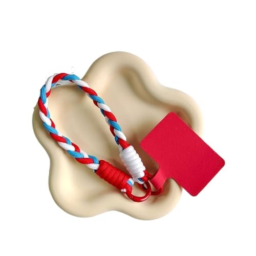 HIKOO DAILY Buntes handgewebtes Umhängeband für Handy, niedlicher modischer Schlüsselanhänger, Bonbonfarben, kurze Kette, Geschenke (A9) von HIKOO DAILY