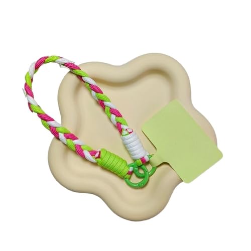 HIKOO DAILY Farbenfrohes süßes Handy, handgewebt, Anti-Verlust-Schlüsselband, niedlicher modischer Schlüsselanhänger, Bonbonfarben, Handyhülle, kurze Kette, Geschenke (A5) von HIKOO DAILY