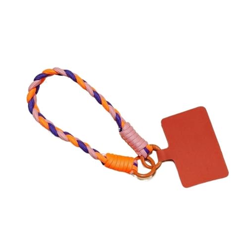 HIKOO DAILY Farbenfrohes süßes Handy, handgewebt, Anti-Verlust-Schlüsselband, niedlicher modischer Schlüsselanhänger, Bonbonfarben, Handyhülle, kurze Kette, Geschenke (A7) von HIKOO DAILY