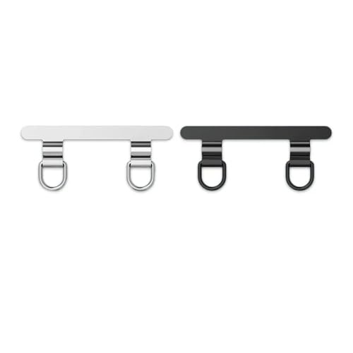 HIKOO DAILY Handy-Halteband aus Metall, verbessertes Doppelschnallenloch, Ring, Handy-Schlüsselband, Ersatzteil, für iPhone-Hüllen (gemischtes A, 2 Stück) von HIKOO DAILY