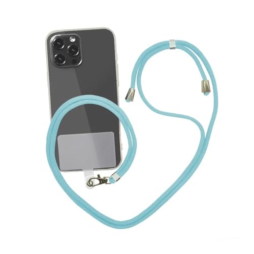 HIKOO DAILY Handy-Umhängeband, Anti-Verlust-Umhängeband, universal, verstellbar, abnehmbar, bunt, Handy-Sicherheits-Halteband, Schlüsselanhänger, Kette, Seil (Himmelblau) von HIKOO DAILY