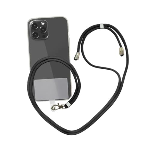 HIKOO DAILY Handy-Umhängeband, Anti-Verlust-Umhängeband, universal, verstellbar, abnehmbar, bunt, Handy-Sicherheits-Haltegurt, Schlüsselanhänger, Kette, Seil (schwarz) von HIKOO DAILY