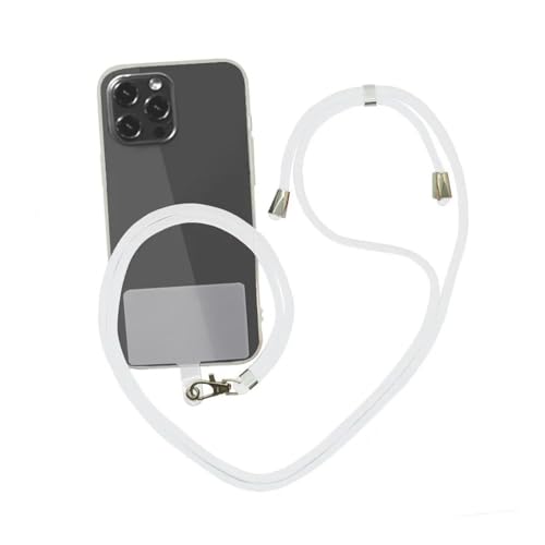 HIKOO DAILY Handy-Umhängeband, Anti-Verlust-Umhängeband, universal, verstellbar, abnehmbar, bunt, Handy-Sicherheits-Haltegurt, Schlüsselanhänger, Kette, Seil (weiß) von HIKOO DAILY