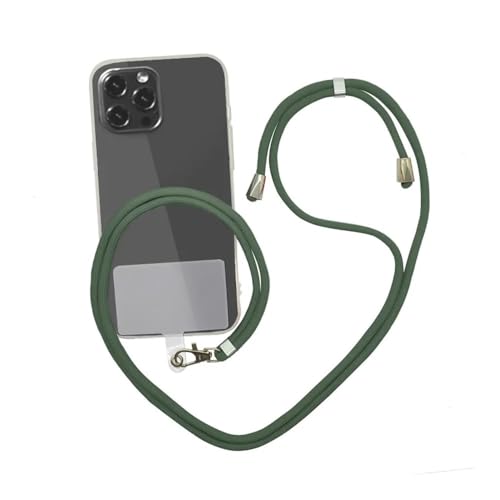 HIKOO DAILY Handy-Umhängeband, Anti-Verlust-Umhängeband, universal, verstellbar, abnehmbar, bunt, Handy-Sicherheits-Haltegurt, Schlüsselanhänger, Kette (dunkelgrün) von HIKOO DAILY
