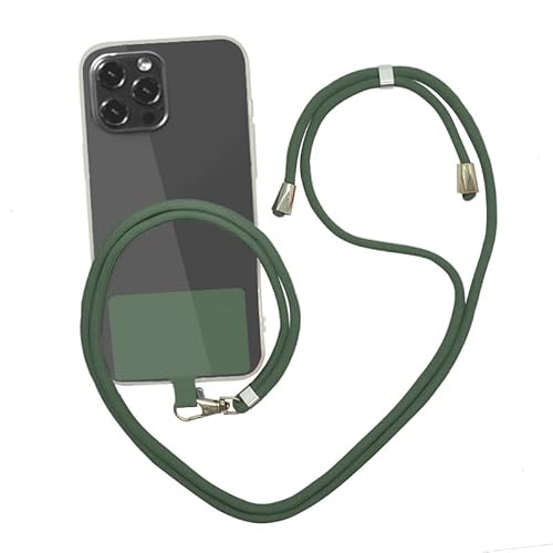 HIKOO DAILY Handy-Umhängeband, verstellbar, abnehmbar, für Handyzubehör, Handyseil, Halsbänder, universell (dunkelgrün) von HIKOO DAILY
