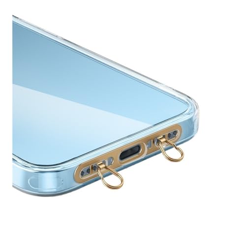 HIKOO DAILY Ultradünnes Metall-Schlüsselband-Patch, Sicherheitsverbindung, Doppelohr-Edelstahl-Clips für Handy, Metall-Lanyard-Dichtung, Patch (Gold-Metall, 2 Stück) von HIKOO DAILY