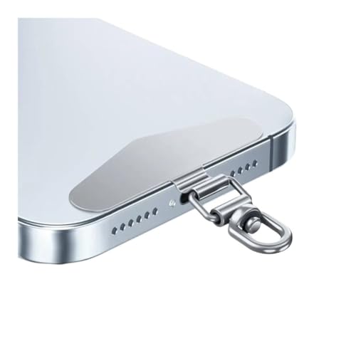 HIKOO DAILY Universal-Handy-Umhängeband, 360 Grad drehbar, Luxus-Metalldichtung, Handy-Umhängeband, Edelstahl, 0,3 mm, silberfarben HIKOO DAILY Universal-Handy-Umhängeband, 360 Grad drehbar, Luxus-Metalldichtung, Handy-Umhängeband, Edelstahl, 0,3 mm, silberfarben von HIKOO DAILY