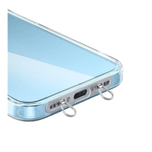 Kreative Doppelschnalle, Edelstahl-Patch-Clip für iPhone 16, Samsung Mi, Huawei, Handyhülle, Metalldichtung zum Aufhängen (Silber, 1 Stück) von HIKOO DAILY