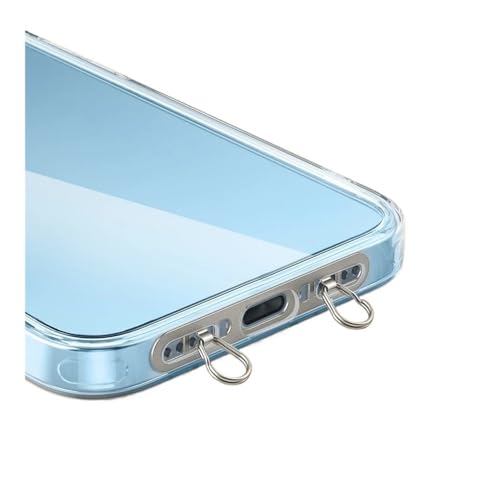 Kreative Doppelschnalle, Edelstahl-Patch-Clip für iPhone 16, Samsung Mi, Huawei, Handyhülle, Metalldichtung zum Aufhängen (Stahlfarbe, 5 Stück) von HIKOO DAILY